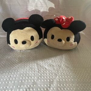 Disney Mickey and Minnie Plush Tsum Tsum Pair - Black, Cream, Red